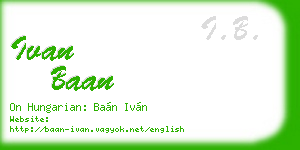 ivan baan business card