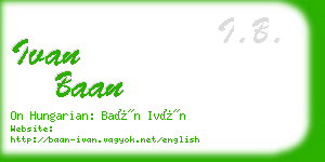 ivan baan business card